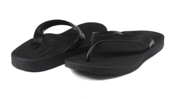 Archline Breeze Orthotic Flip Flops Black-Black
