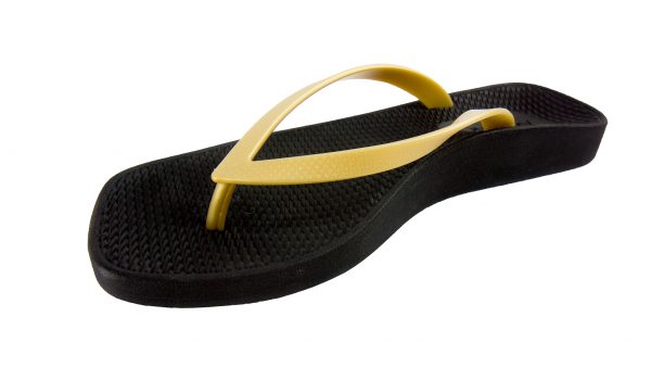 Archline Breeze Orthotic Flip Flops Black-Gold